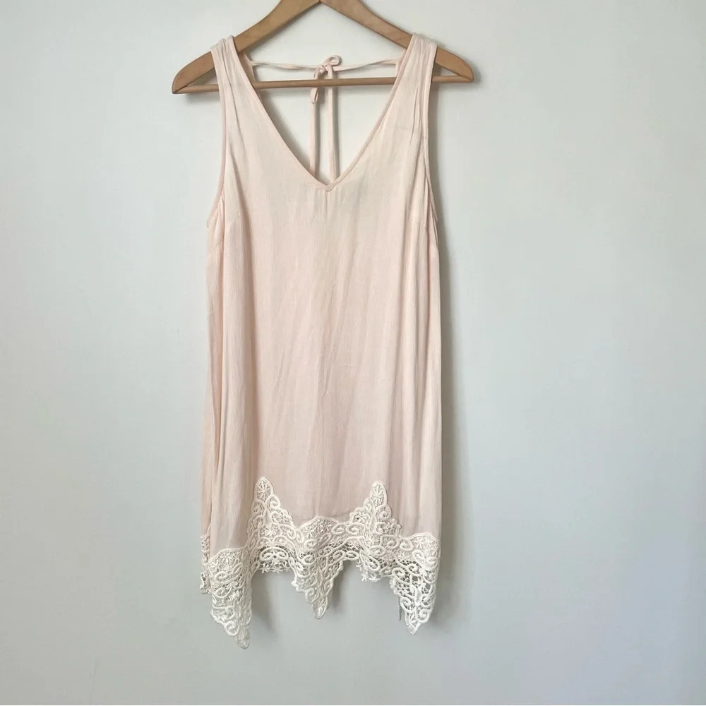ASTR the Label Crochet Swing Coquette Mini Dress